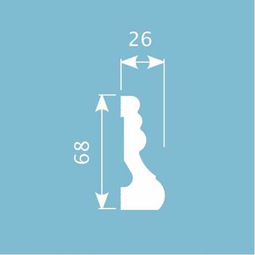 Фото Молдинг под покраску Cosca MX043 из экополимера 68х26