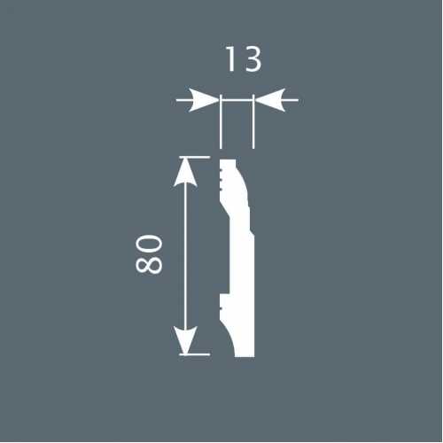 Фото Плинтус напольный Cosca PX021 под покраску, белый 80х13