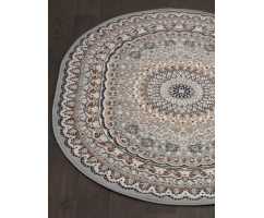  Ковер Merinos Sierra D504, BLUE-BROWN 0,80*1,50 овал
