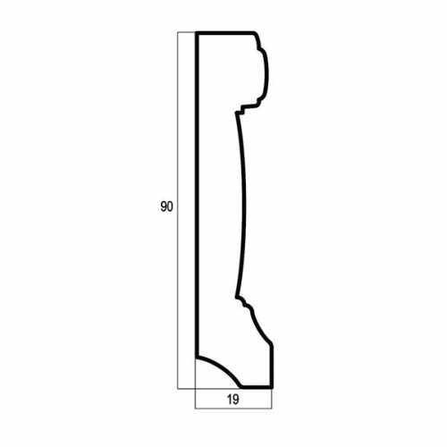 Фото Плинтус Cosca Ионики 90 мм, Белый матовый
