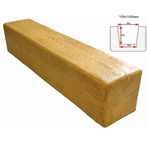 Фото Балка декоративная из полиуретана Arnodecor Модерн 100х100мм Сосна, длина 3м