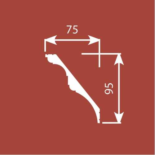 Фото Карниз под покраску Cosca КХ013 из экополимера (95х75х2000 мм)