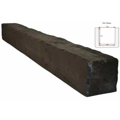 Фото Балка декоративная из полиуретана Arno Decor Рустик 195х195мм Венге, длина 2м