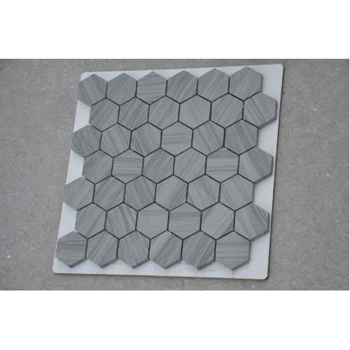 Фото Мозаика из натурального камня Caramelle Pietrine Hexagonal Marmara grey hex 40х23 (292х298х8 мм)
