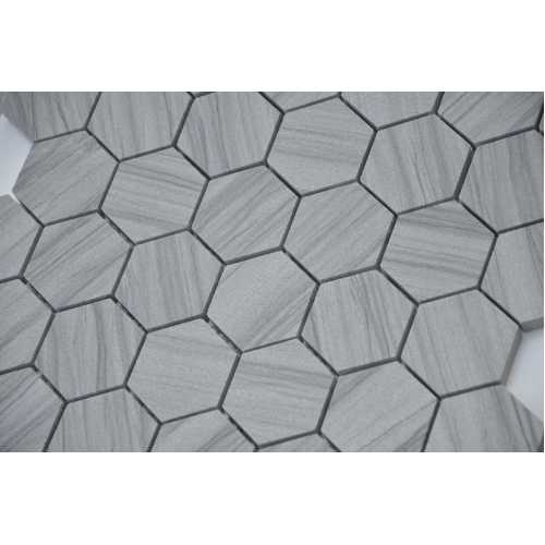 Фото Мозаика из натурального камня Caramelle Pietrine Hexagonal Marmara grey hex 40х23 (292х298х8 мм)