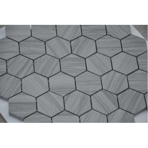 Фото Мозаика из натурального камня Caramelle Pietrine Hexagonal Marmara grey hex 40х23 (292х298х8 мм)