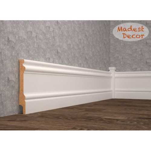 Фото Плинтус напольный под покраску Madest Decor 17-120-18 MDF (120х18х2400 мм)
