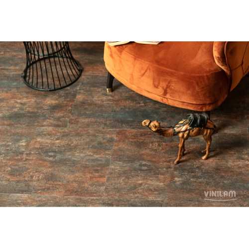 Фото Плитка ПВХ Vinilam Ceramo Stone Керамическая сталь 71617, 43 класс (940х470х8.0 мм)