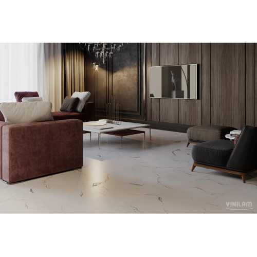 Фото Плитка ПВХ Vinilam Ceramo Stone Итальянский мрамор 83444, 43 класс (940х470х8.0 мм)